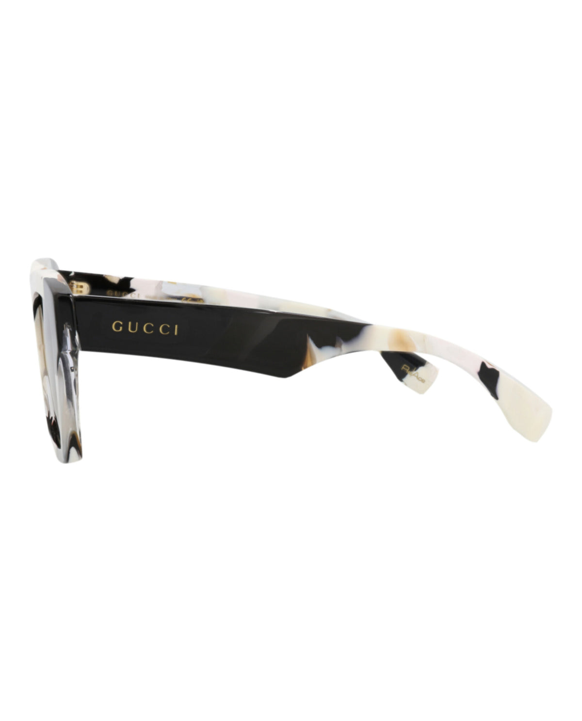Gucci Mens Square/Rectangle White White Brown Fashion Designer Eyewear