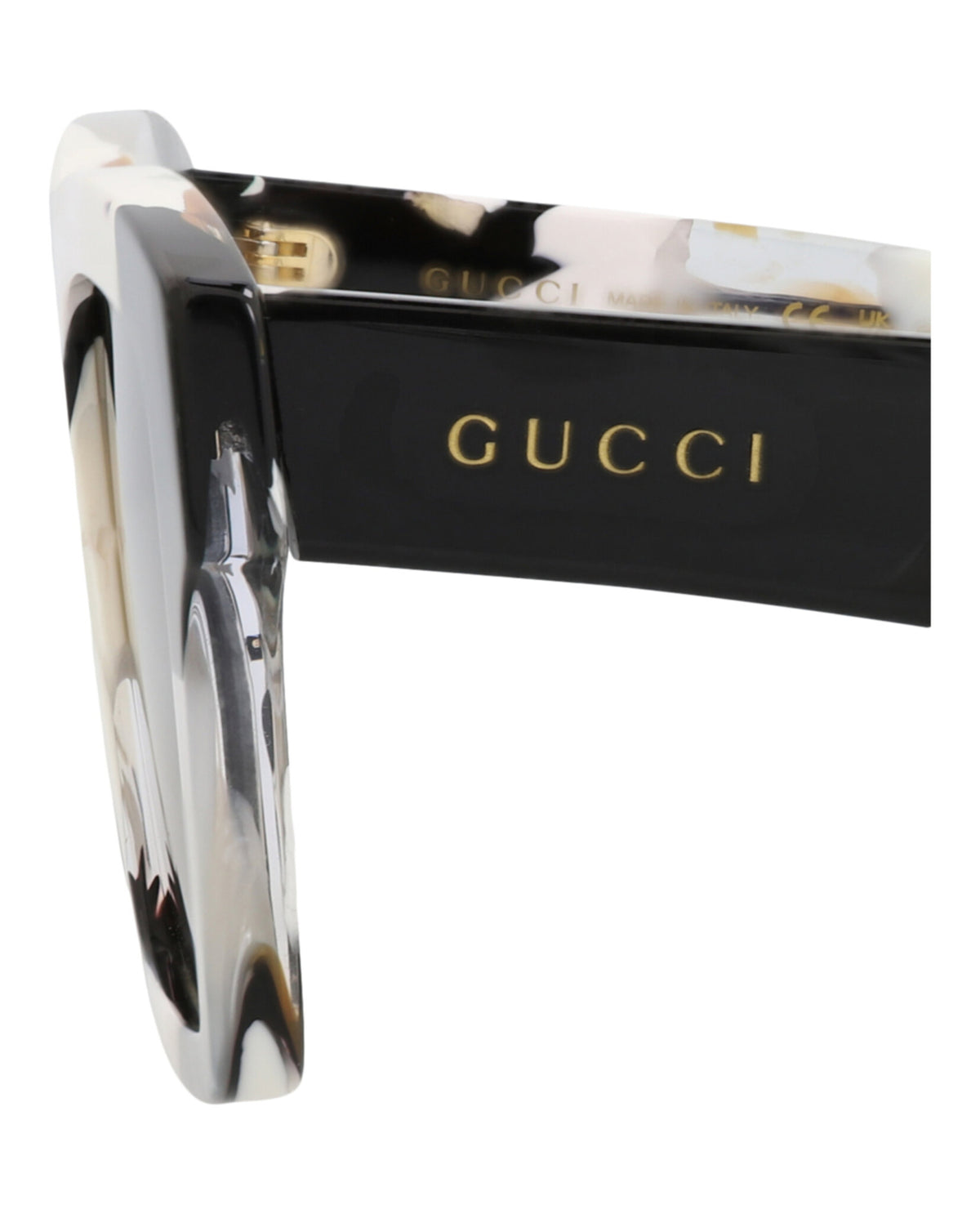 Gucci Mens Square/Rectangle White White Brown Fashion Designer Eyewear