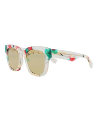 Gucci Womens Square/Rectangle Multicolor Multicolor Brown Fashion Designer Eyewear