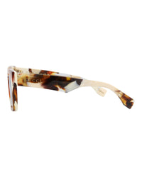 Gucci Mens Square/Rectangle Havana Havana Blue Fashion Designer Eyewear