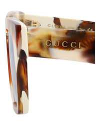 Gucci Mens Square/Rectangle Havana Havana Blue Fashion Designer Eyewear
