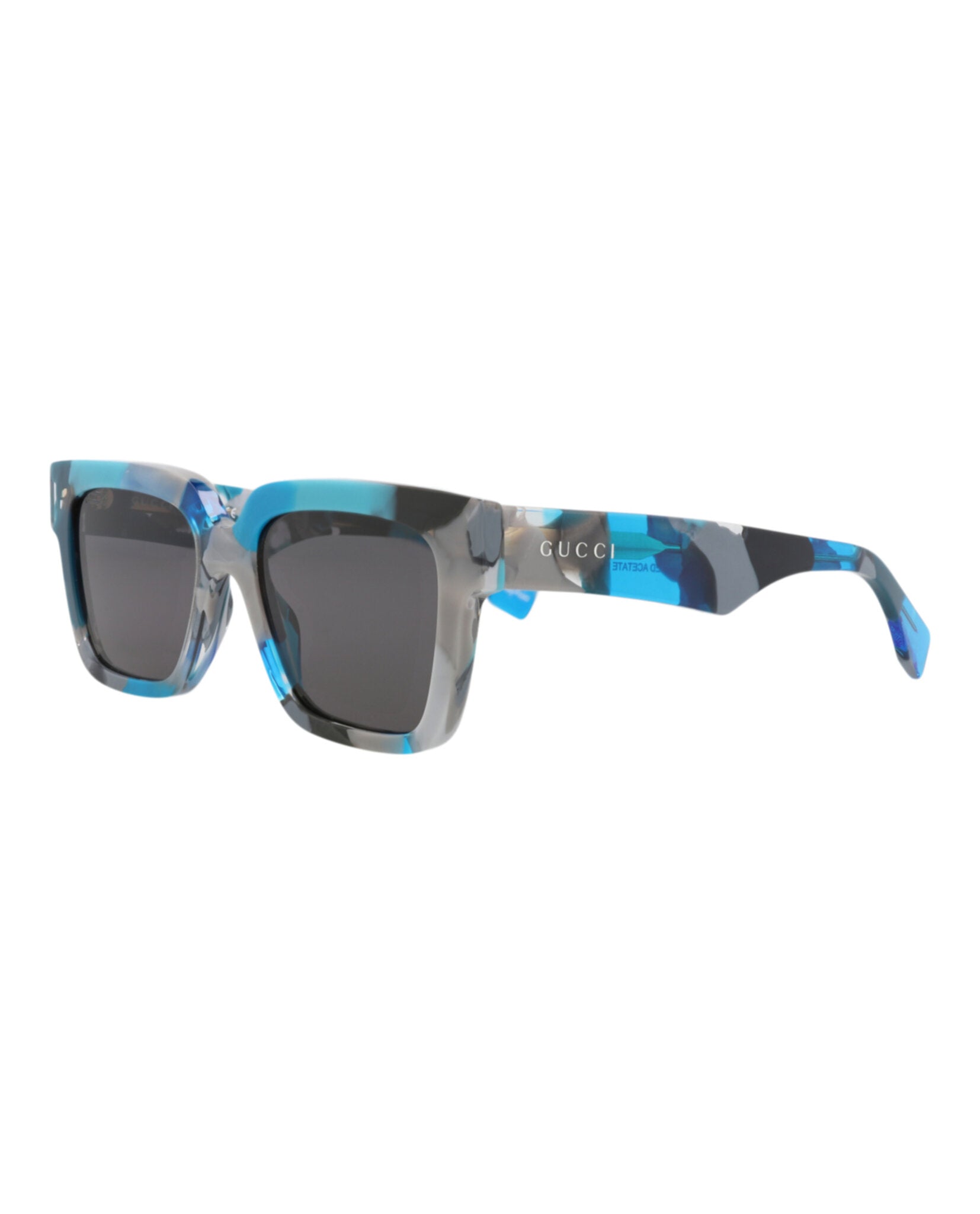 Gucci Gucci Mens Square/Rectangle Blue Blue Grey Fashion Designer Eyewear