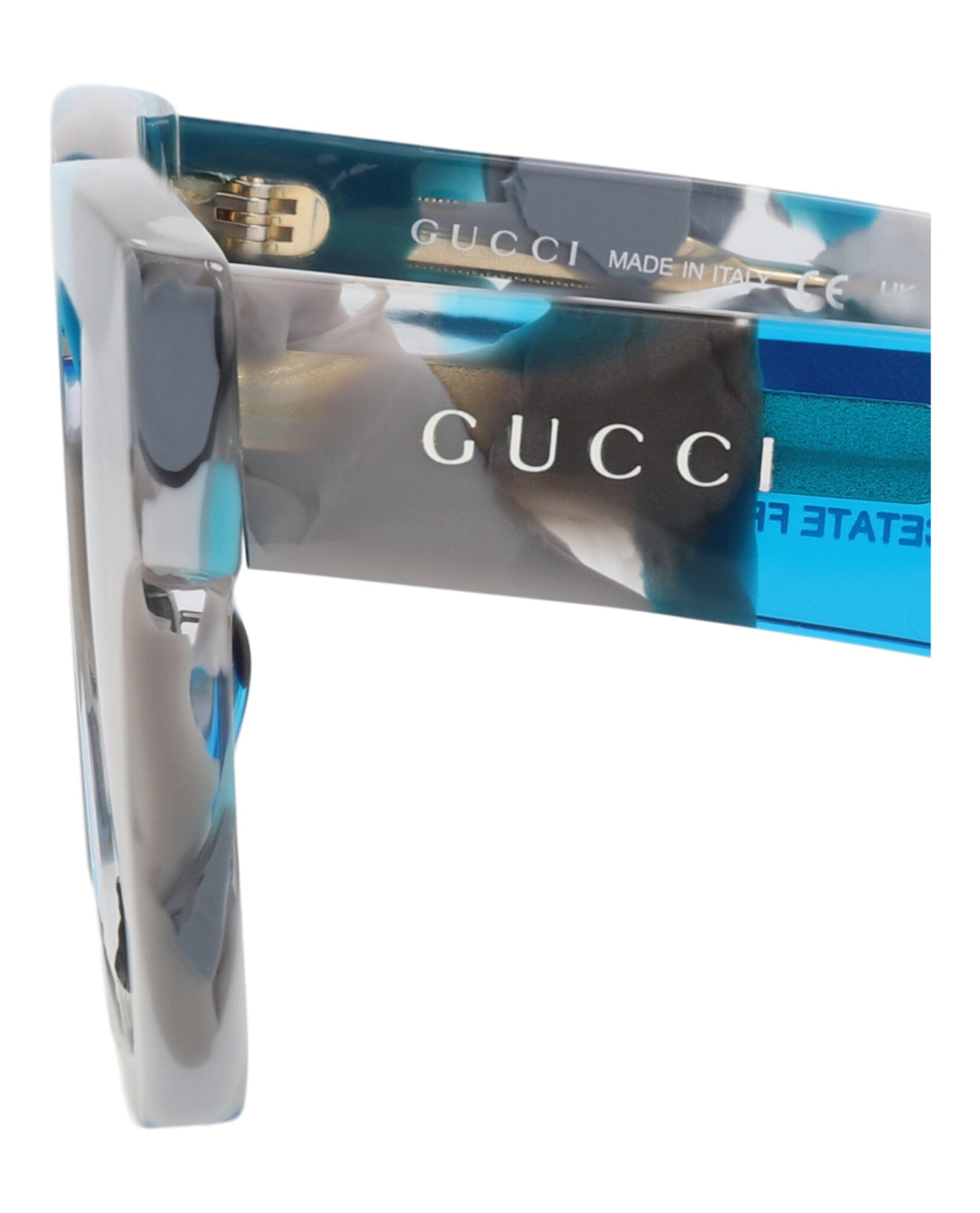 Gucci Gucci Mens Square/Rectangle Blue Blue Grey Fashion Designer Eyewear