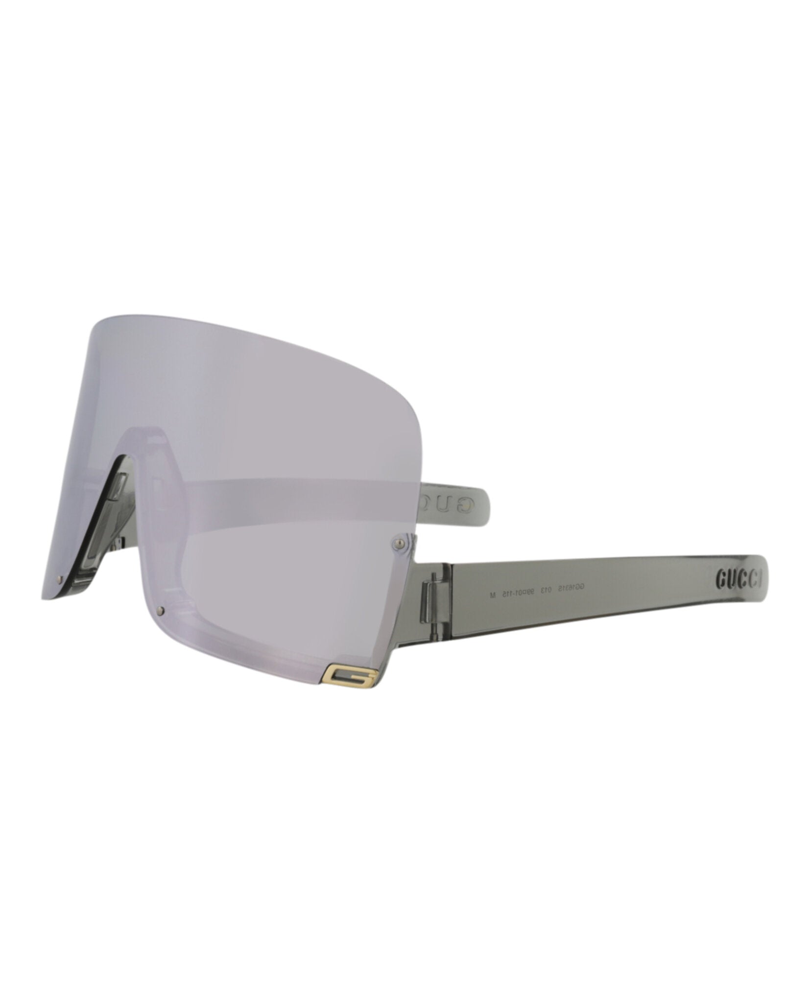Gucci Gucci Womens Shield/Wrap Grey Grey Silver Fashion Designer Eyewear