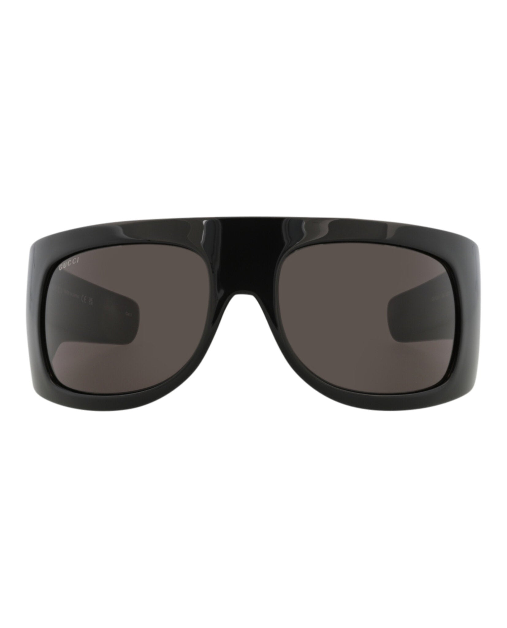 Gucci Gucci Womens Shield/Wrap Black Black Grey Fashion Designer Eyewear