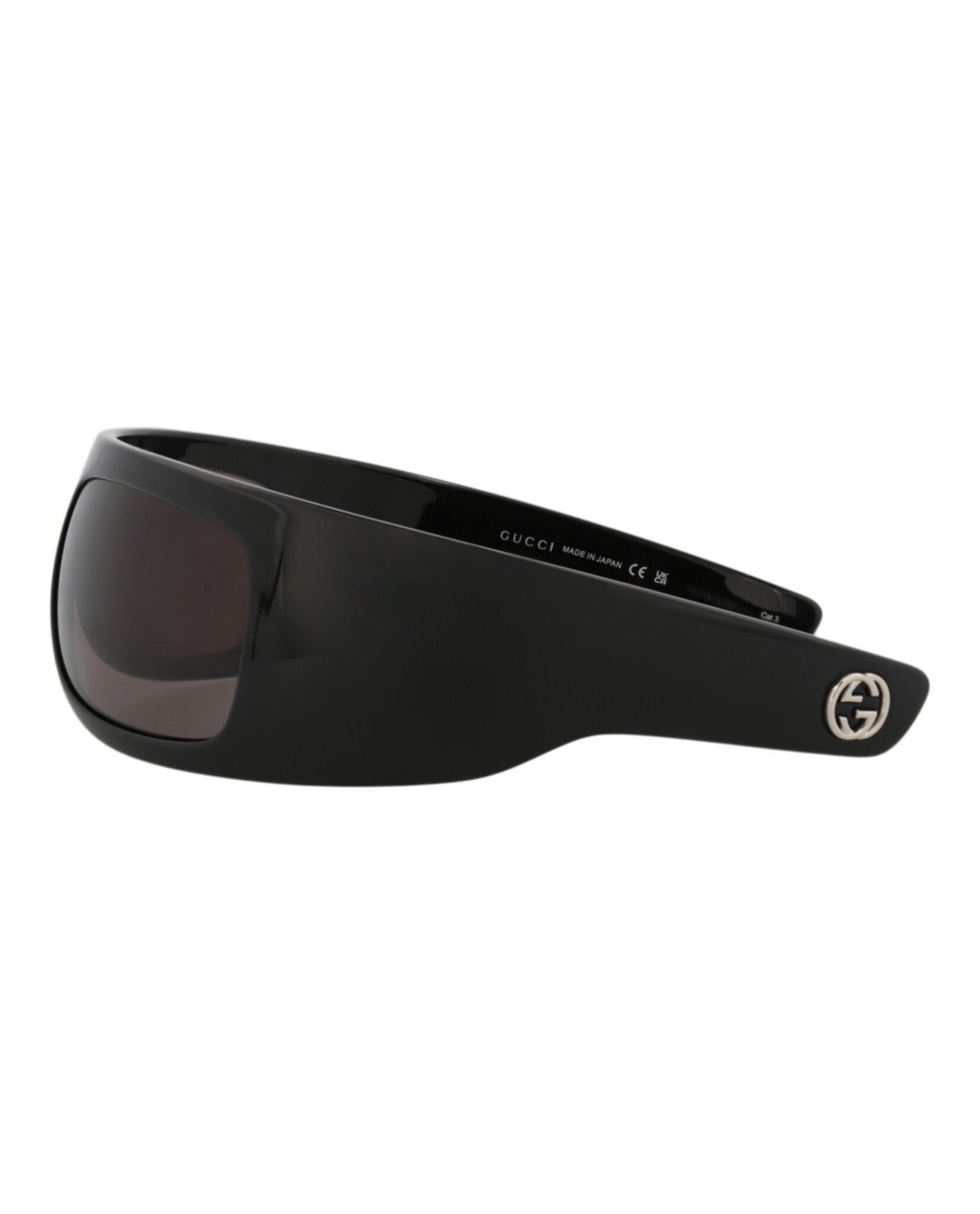 Gucci Gucci Womens Shield/Wrap Black Black Grey Fashion Designer Eyewear