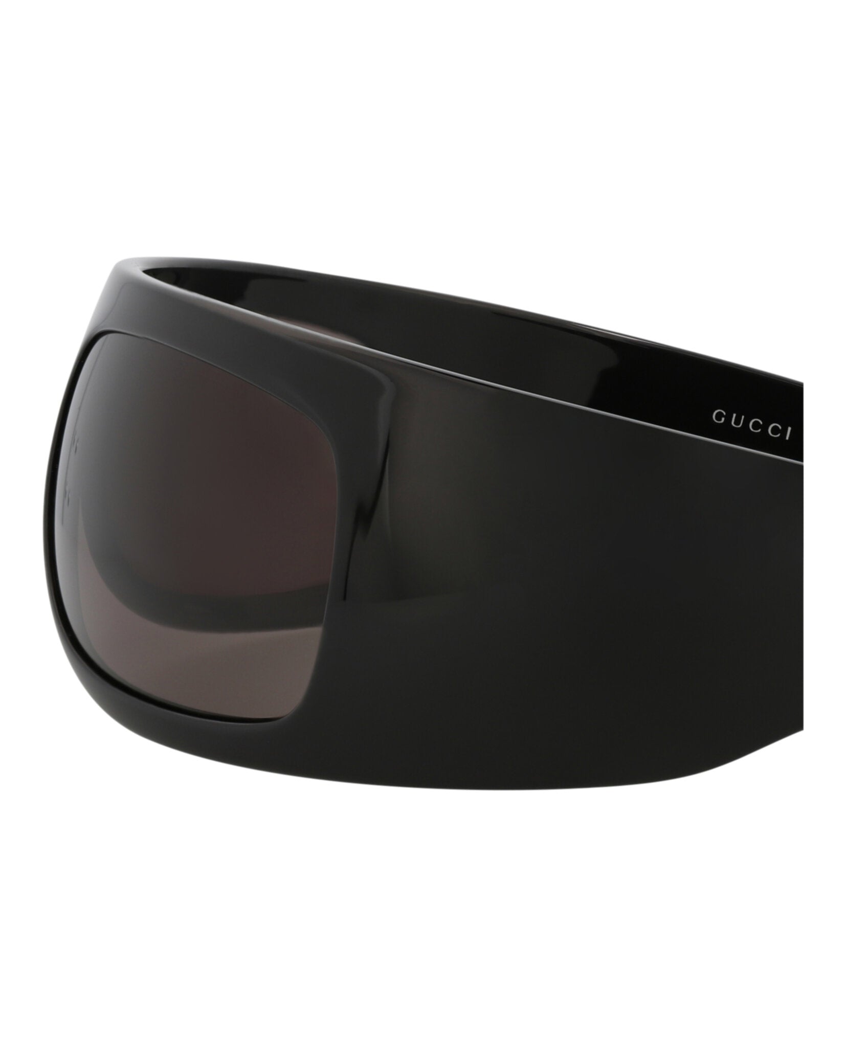 Gucci Gucci Womens Shield/Wrap Black Black Grey Fashion Designer Eyewear