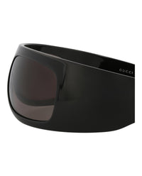 Gucci Gucci Womens Shield/Wrap Black Black Grey Fashion Designer Eyewear