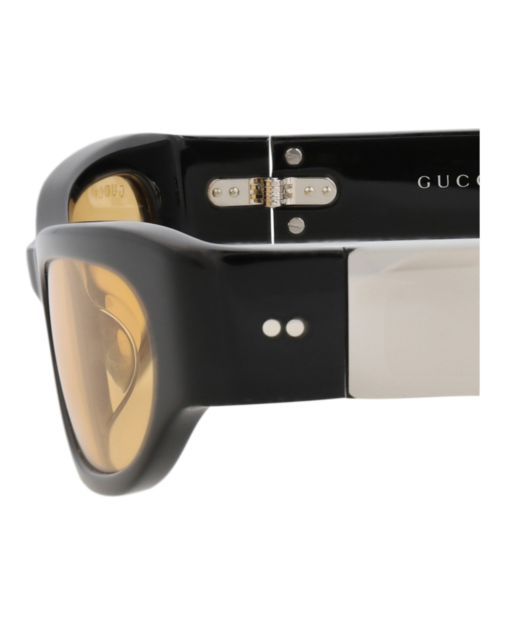 Gucci Gucci Womens Cat Eye Black Black Yellow Fashion Designer Eyewear