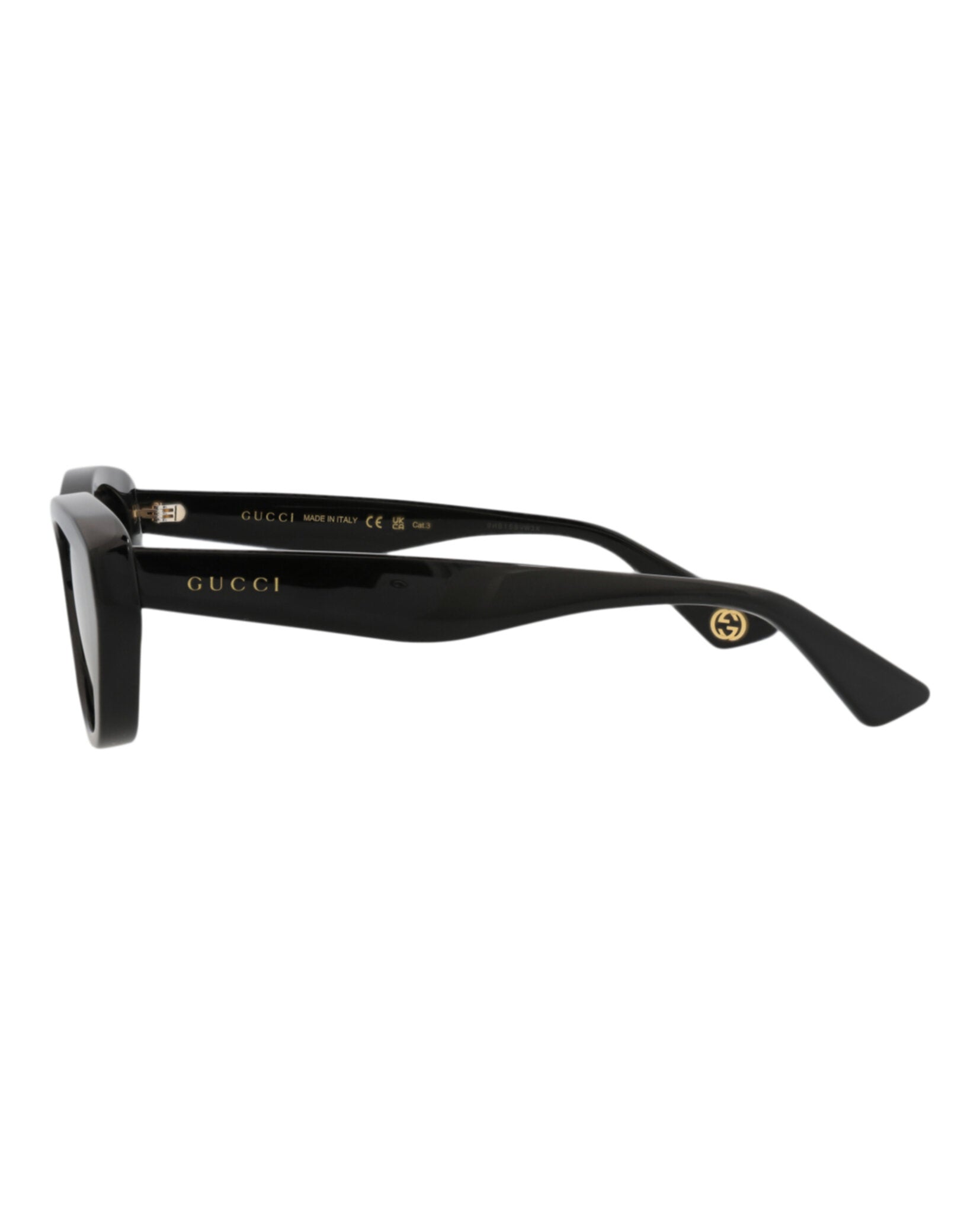 Gucci Womens Cat Eye Black Black Grey Fashion Designer Eyewear