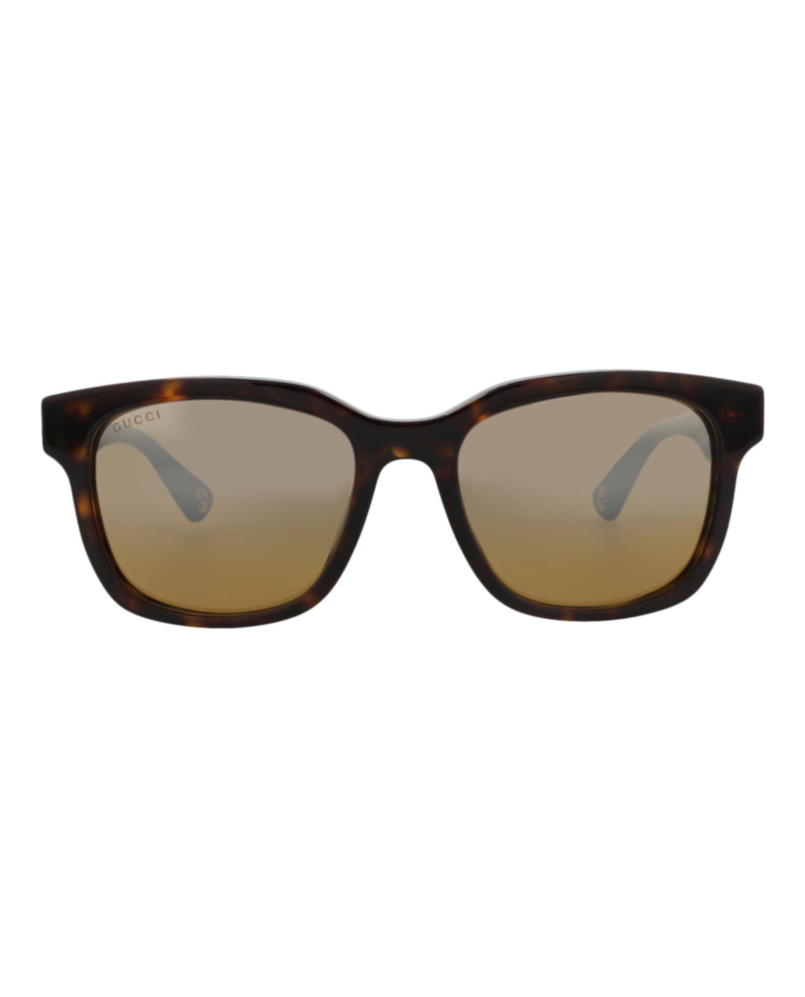 Gucci Gucci Mens Square/Rectangle Havana Havana Silver Fashion Designer Eyewear