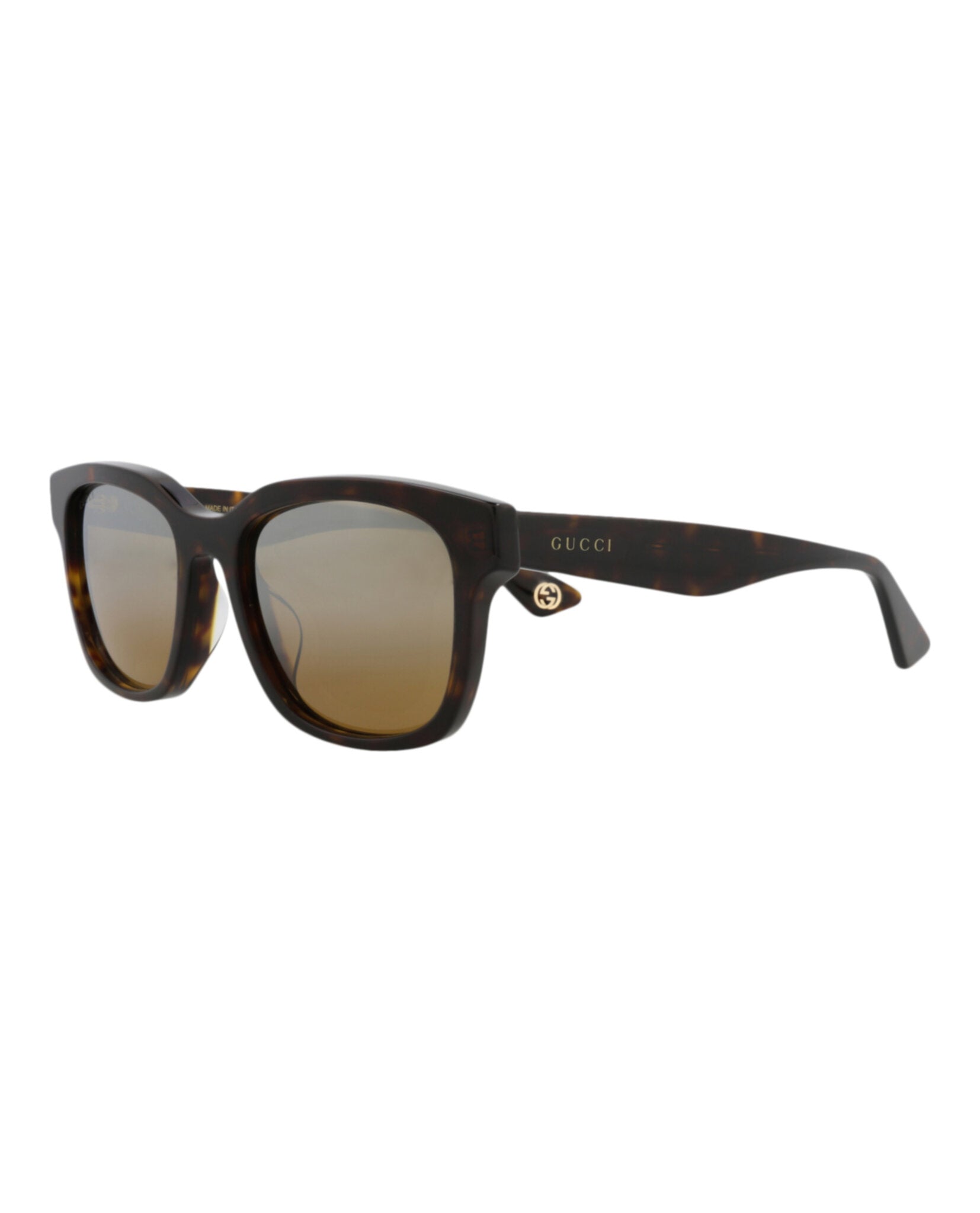 Gucci Gucci Mens Square/Rectangle Havana Havana Silver Fashion Designer Eyewear