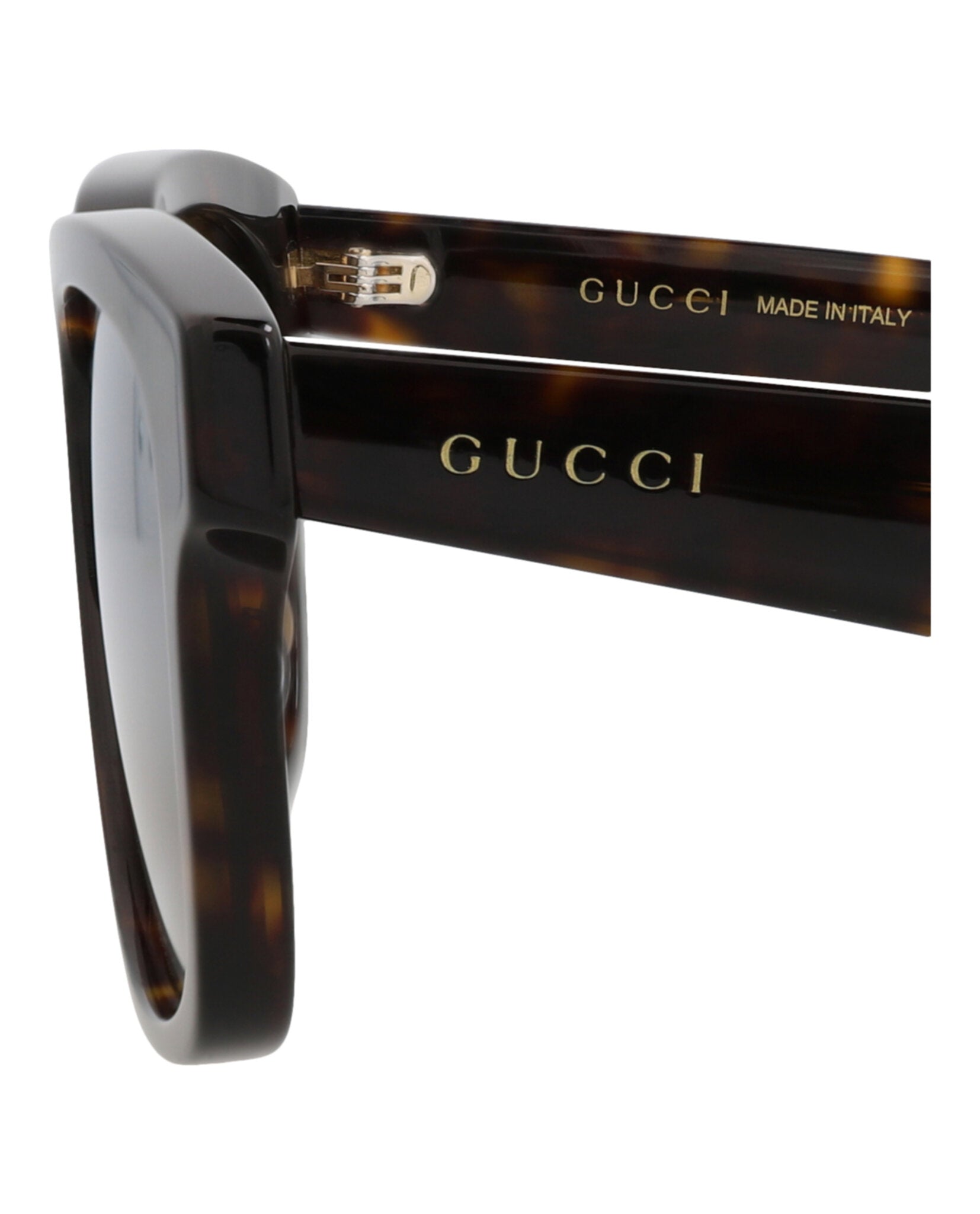 Gucci Gucci Mens Square/Rectangle Havana Havana Silver Fashion Designer Eyewear