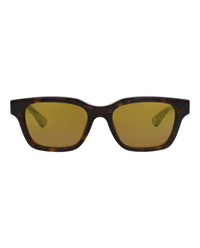 Gucci Gucci Mens Square/Rectangle Havana Havana Gold Fashion Designer Eyewear