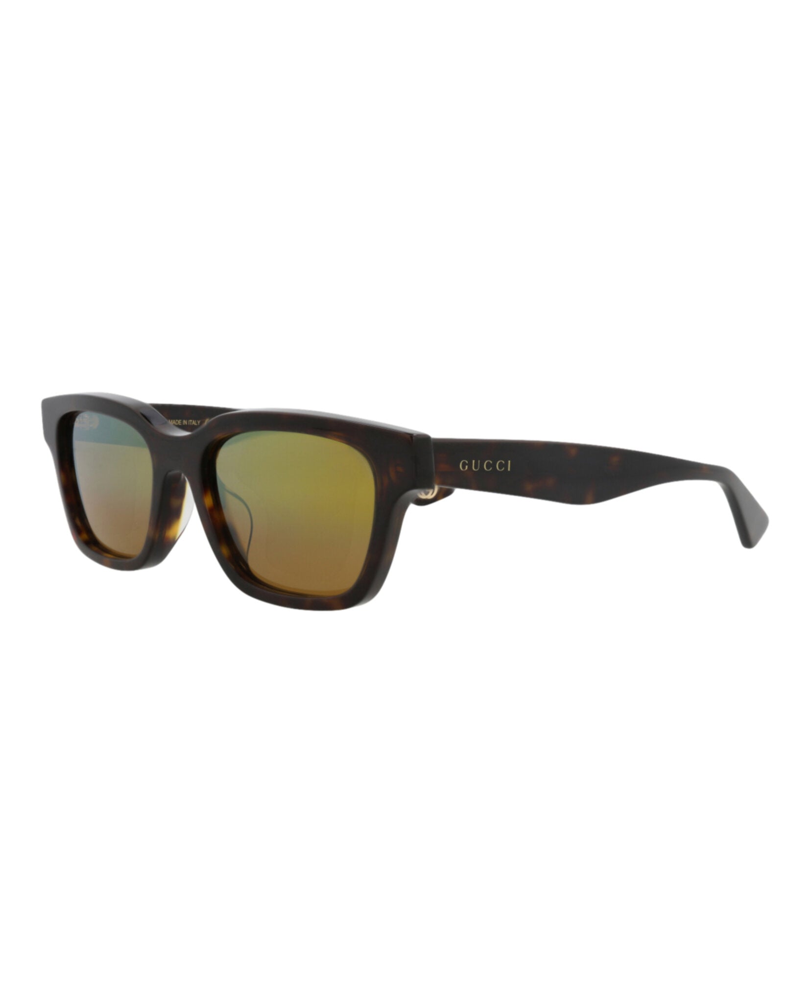 Gucci Gucci Mens Square/Rectangle Havana Havana Gold Fashion Designer Eyewear