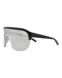 Gucci Gucci Mens Shield/Wrap Black Black Silver Fashion Designer Eyewear