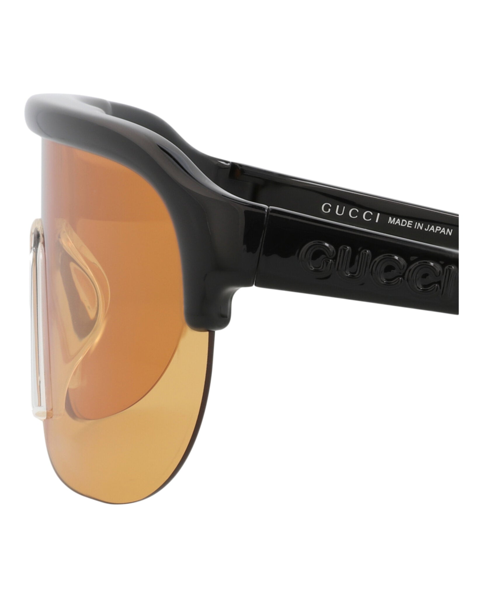 Gucci Gucci Mens Shield/Wrap Black Black Orange Fashion Designer Eyewear