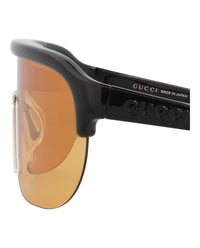 Gucci Gucci Mens Shield/Wrap Black Black Orange Fashion Designer Eyewear