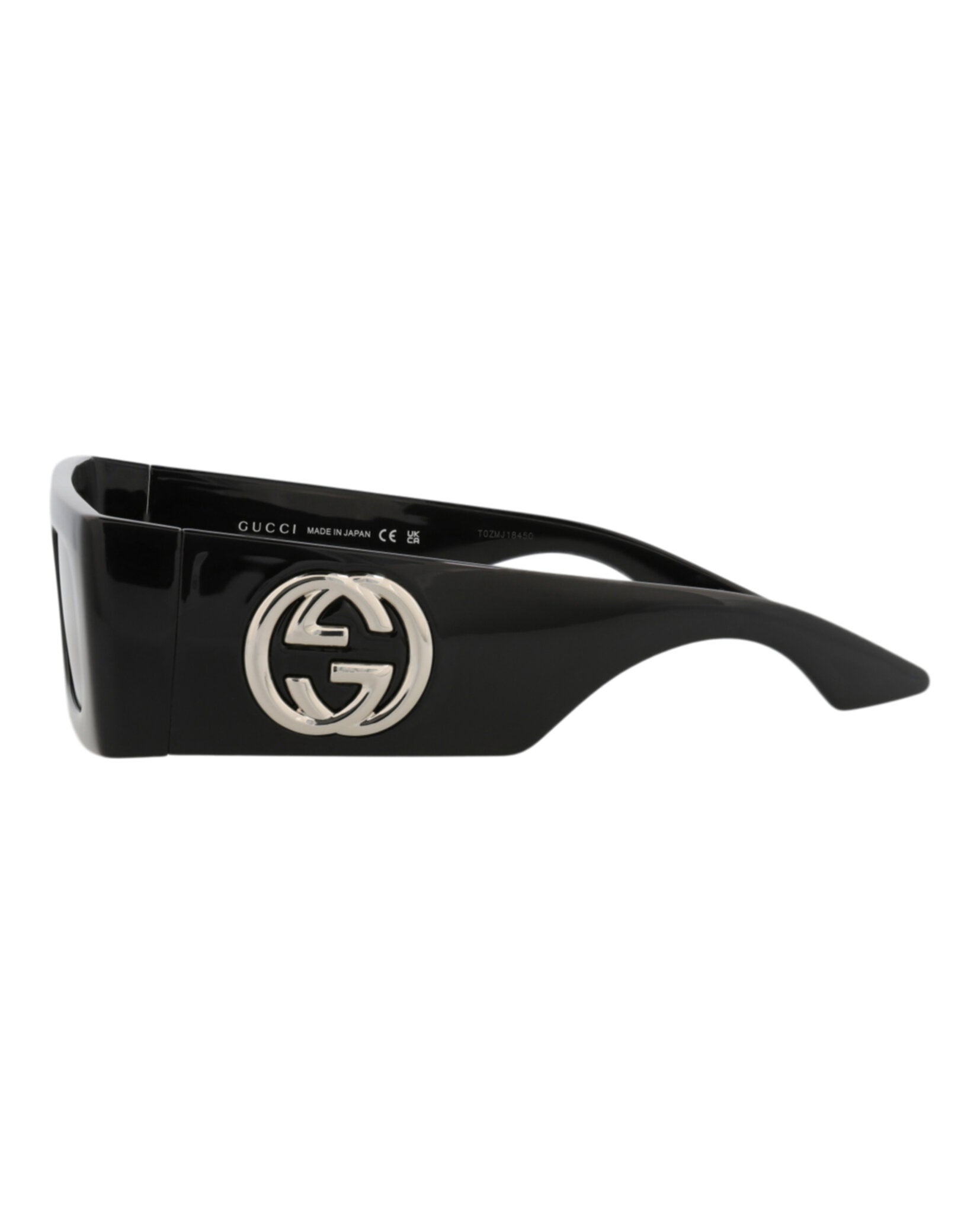 Gucci Womens Shield/Wrap Black Black Grey Fashion Designer Eyewear
