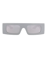 Gucci Gucci Womens Shield/Wrap Silver Silver Silver Fashion Designer Eyewear