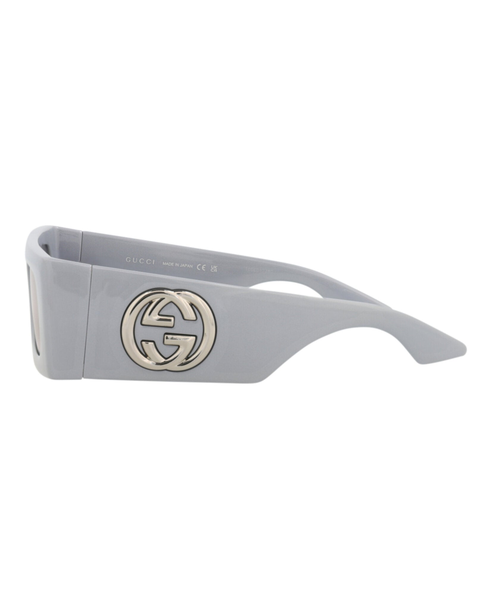 Gucci Gucci Womens Shield/Wrap Silver Silver Silver Fashion Designer Eyewear