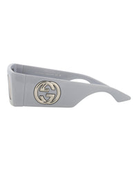 Gucci Gucci Womens Shield/Wrap Silver Silver Silver Fashion Designer Eyewear
