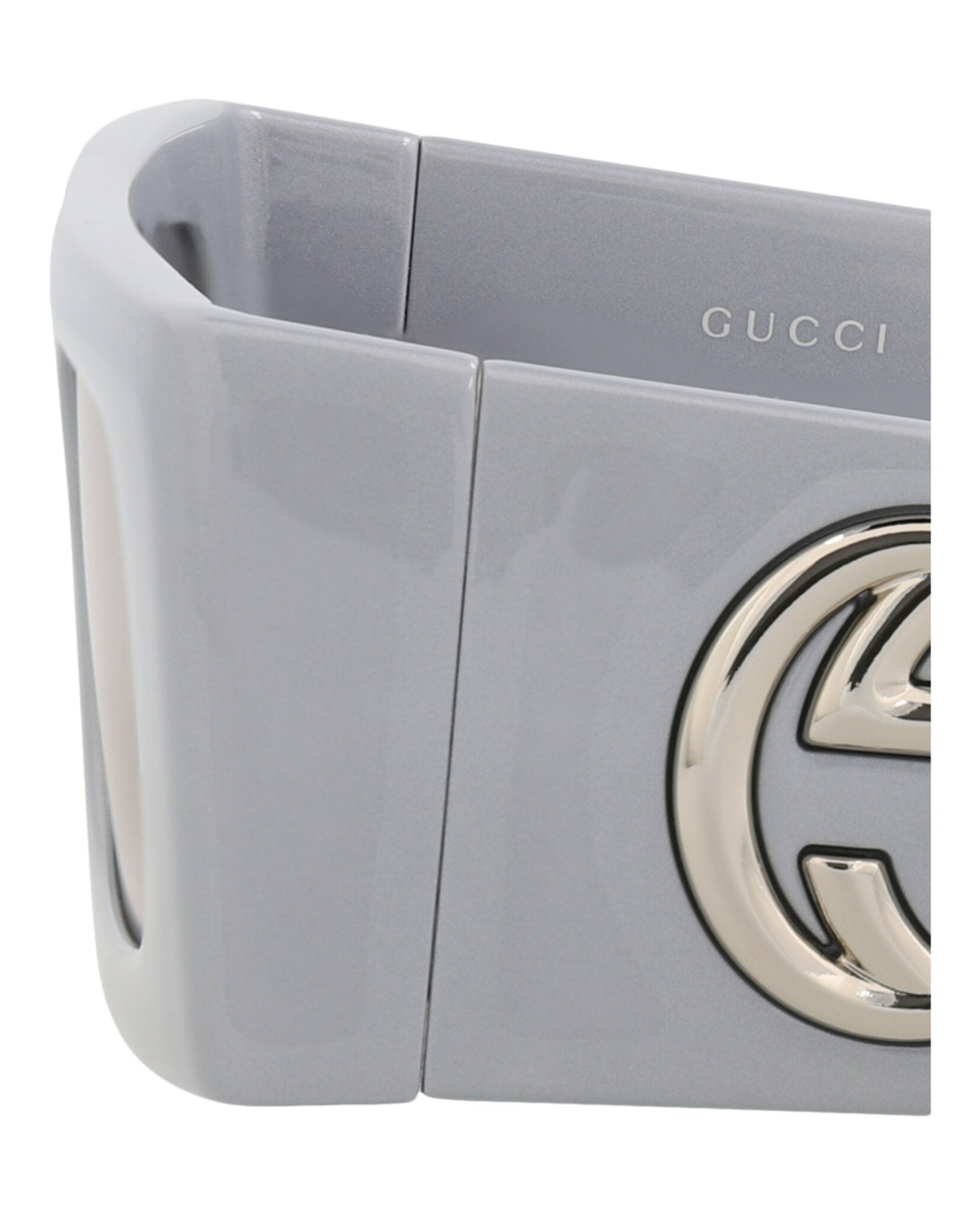 Gucci Gucci Womens Shield/Wrap Silver Silver Silver Fashion Designer Eyewear