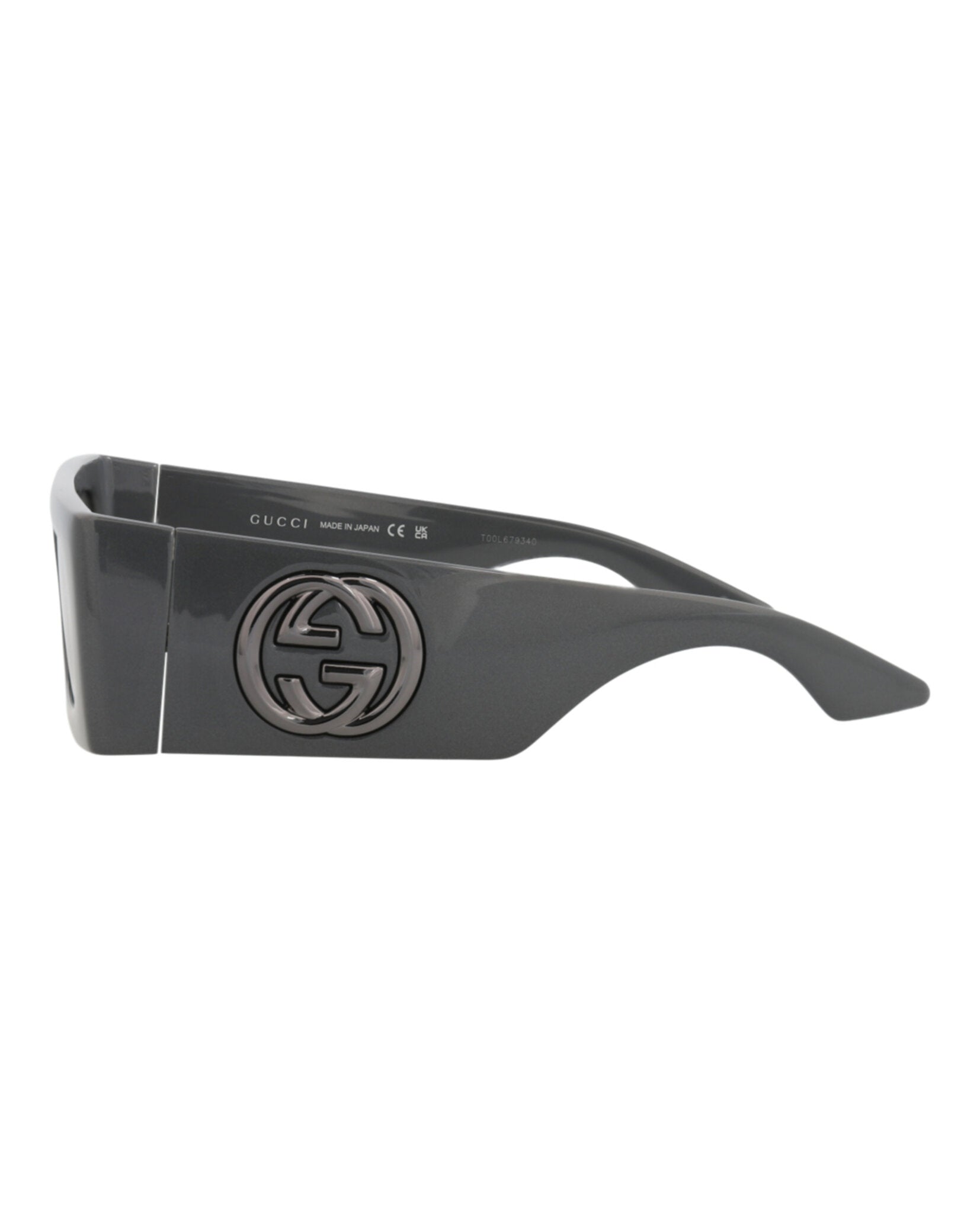 Gucci Womens Shield/Wrap Grey Grey Grey Fashion Designer Eyewear