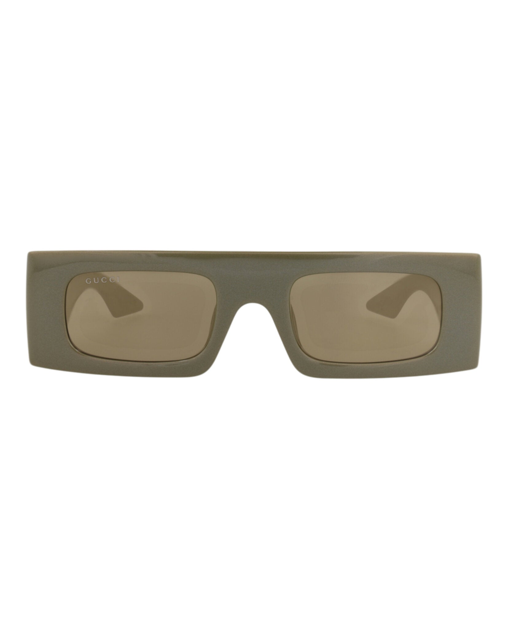 Gucci Gucci Womens Shield/Wrap Green Green Brown Fashion Designer Eyewear