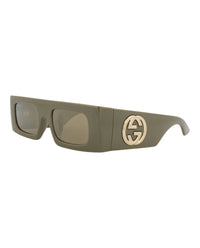 Gucci Gucci Womens Shield/Wrap Green Green Brown Fashion Designer Eyewear