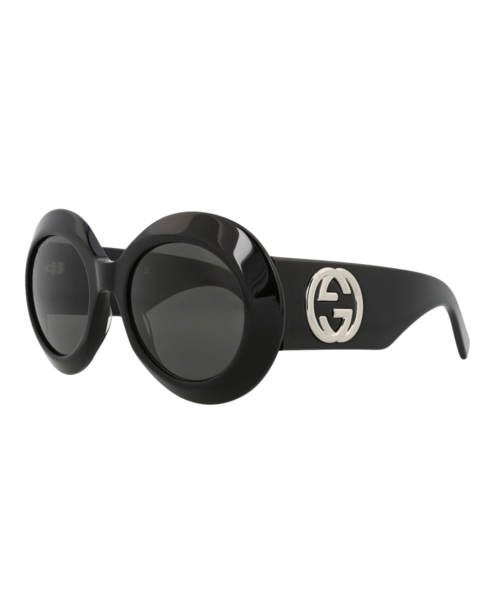 Gucci Womens Round/Oval Black Black Grey Fashion Designer Eyewear