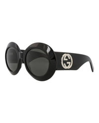 Gucci Womens Round/Oval Black Black Grey Fashion Designer Eyewear