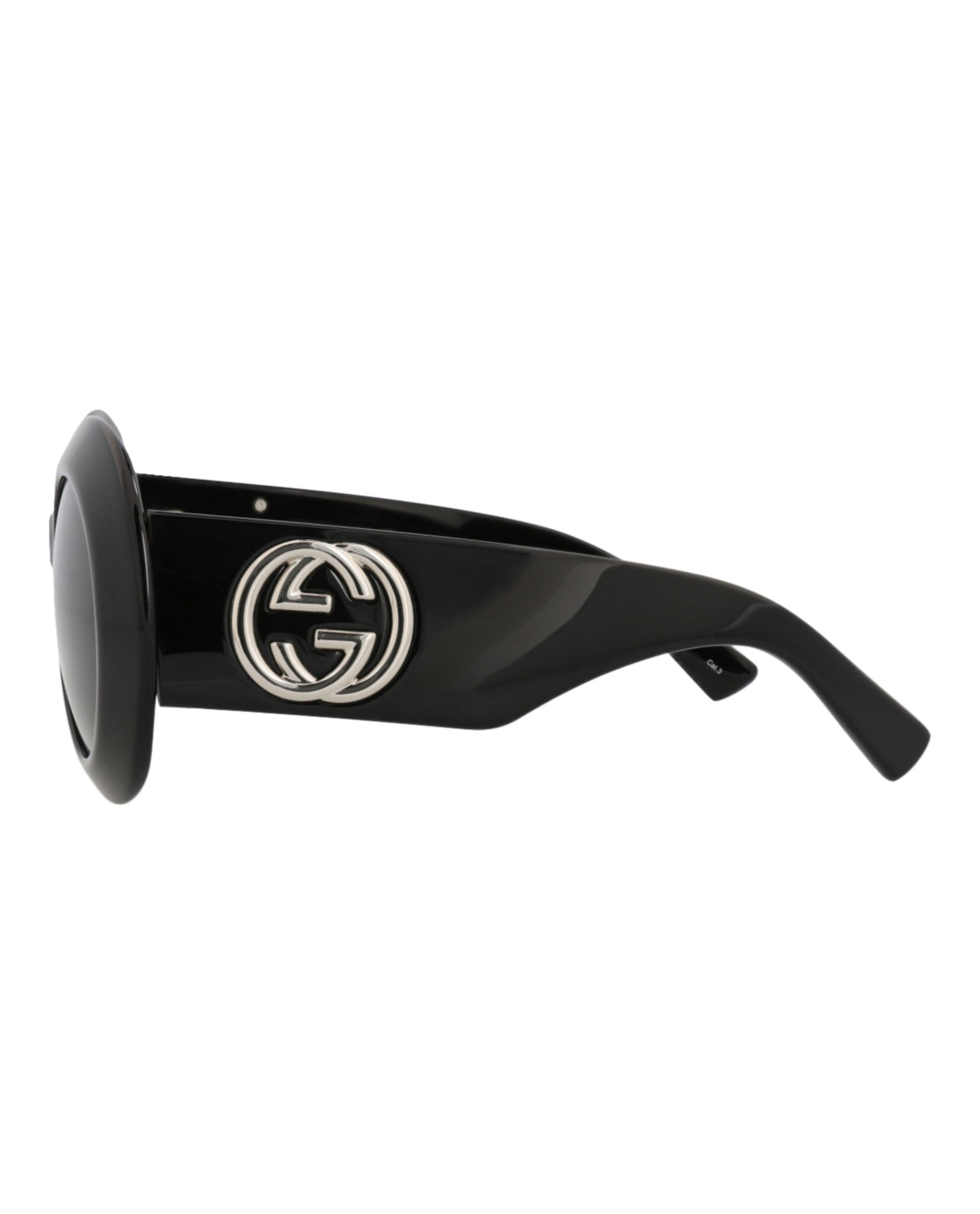 Gucci Womens Round/Oval Black Black Grey Fashion Designer Eyewear