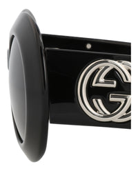 Gucci Womens Round/Oval Black Black Grey Fashion Designer Eyewear