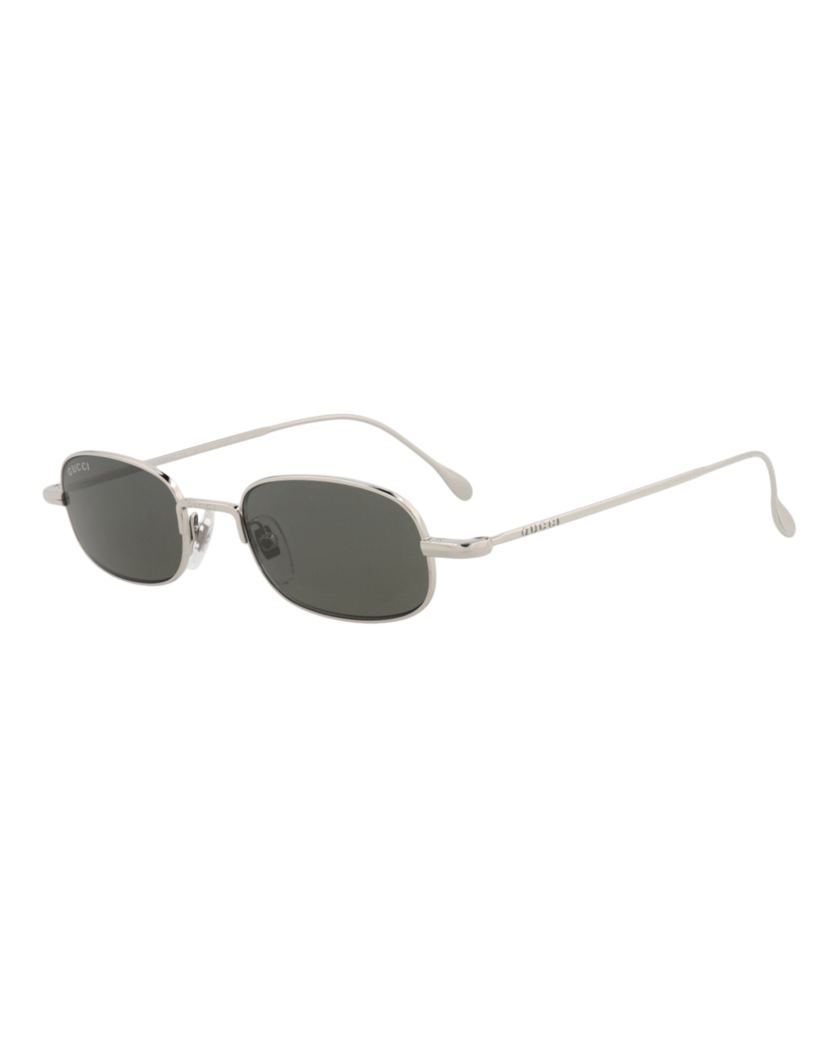 Gucci Gucci Mens Square/Rectangle Silver Silver Grey Fashion Designer Eyewear