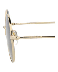 Gucci Gucci Womens Round/Oval Gold Gold Grey Fashion Designer Eyewear