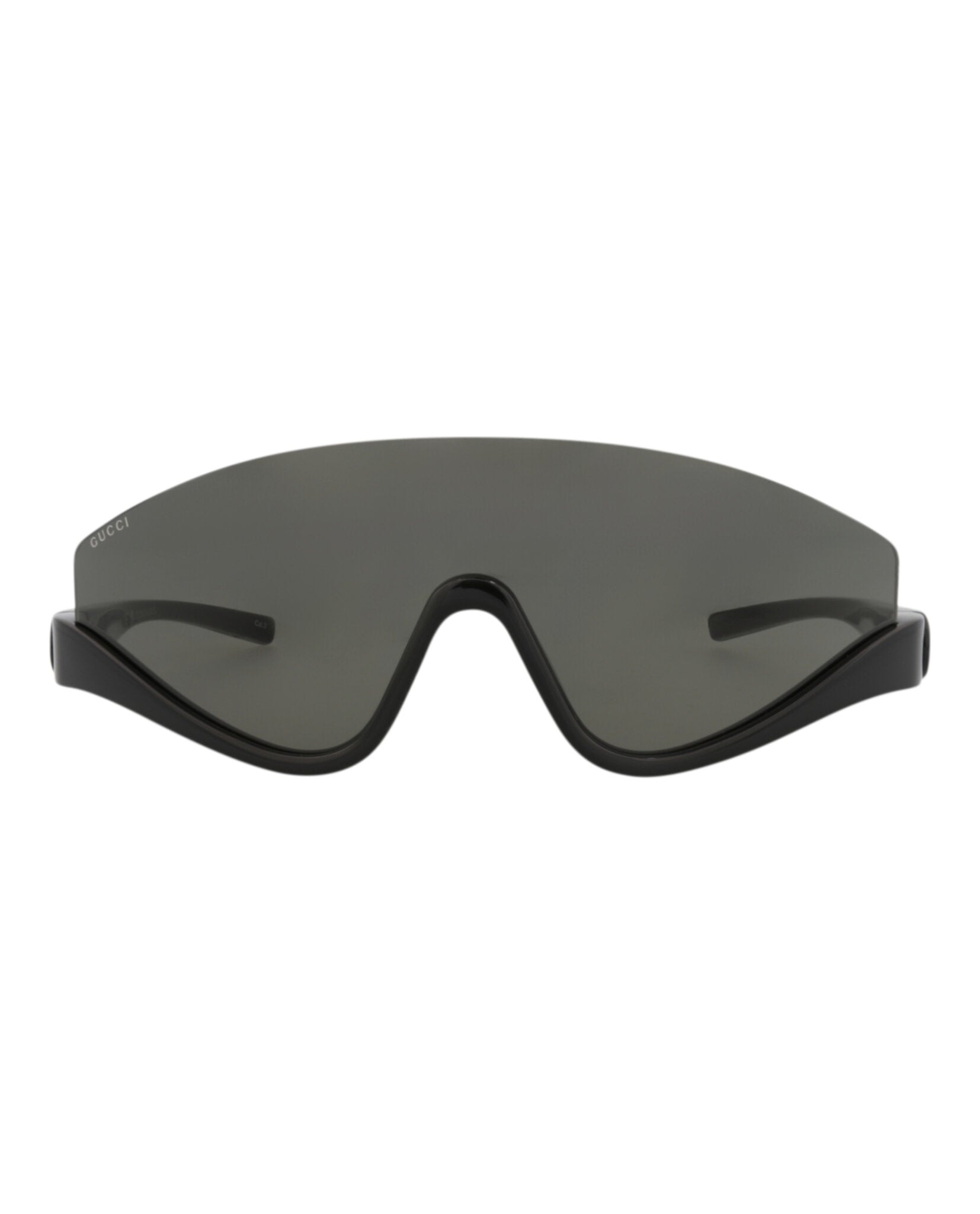 Gucci Womens Shield/Wrap Black Black Grey Fashion Designer Eyewear