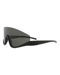 Gucci Womens Shield/Wrap Black Black Grey Fashion Designer Eyewear