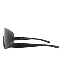 Gucci Womens Shield/Wrap Black Black Grey Fashion Designer Eyewear
