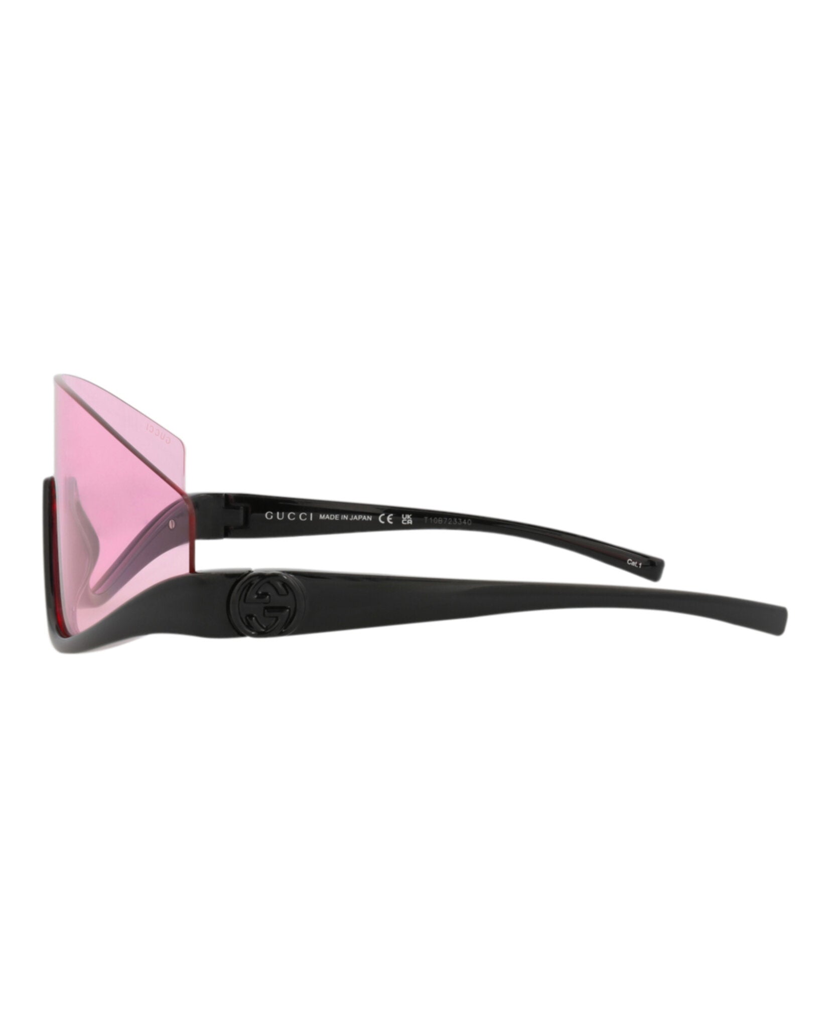 Gucci Gucci Womens Shield/Wrap Black Black Pink Fashion Designer Eyewear
