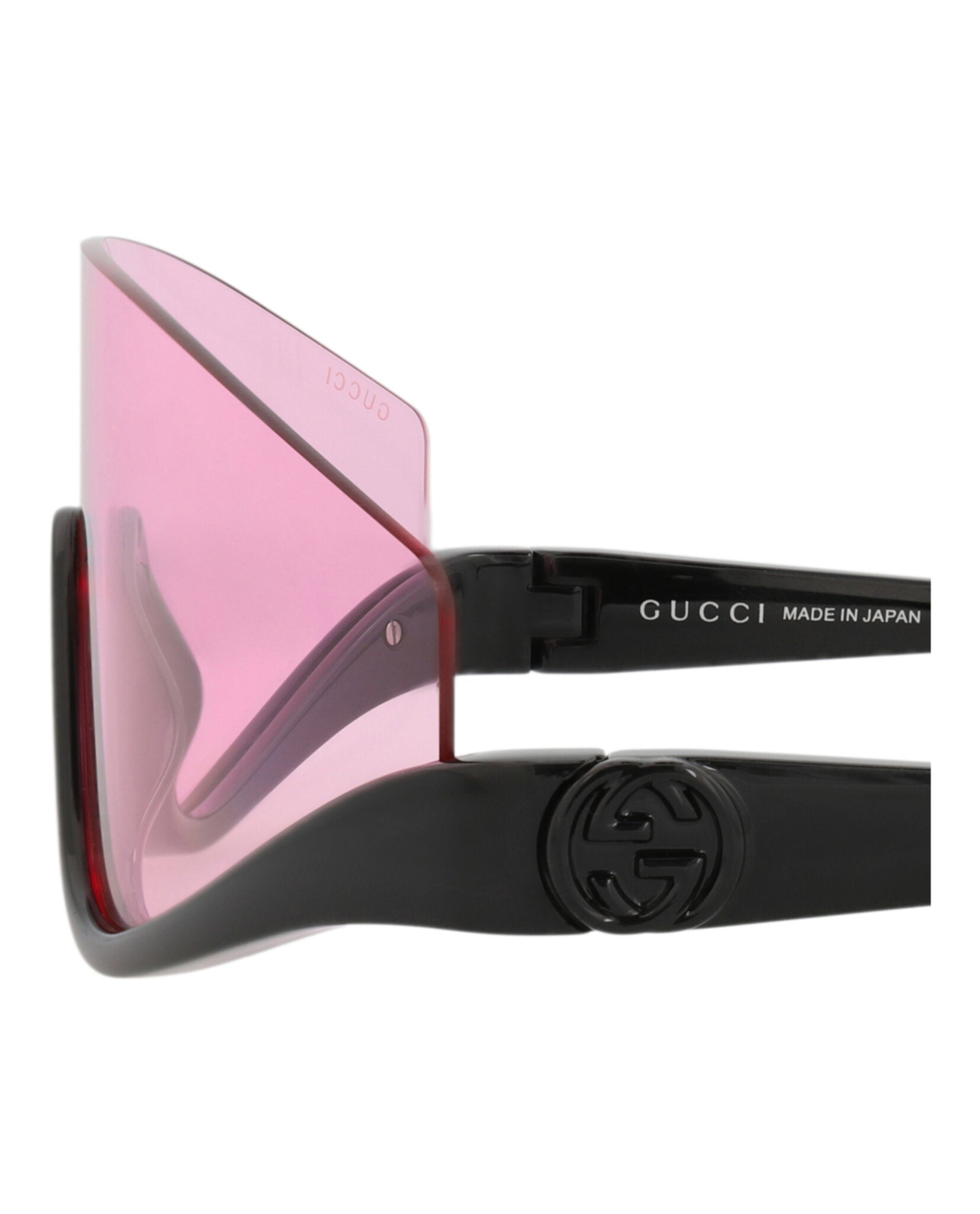 Gucci Gucci Womens Shield/Wrap Black Black Pink Fashion Designer Eyewear