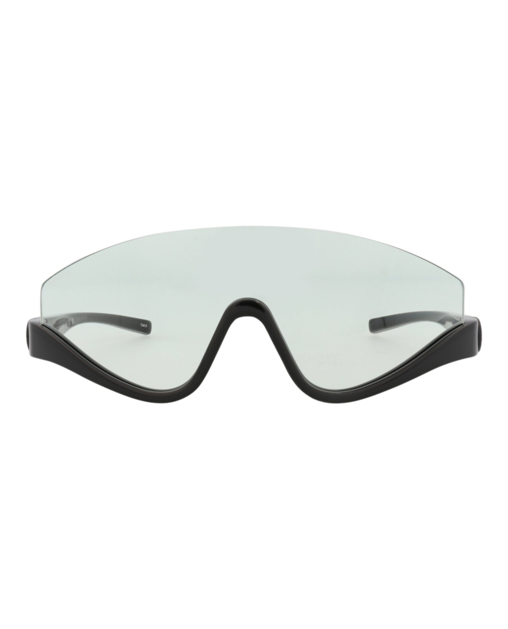 Gucci Gucci Womens Shield/Wrap Black Black Green Fashion Designer Eyewear