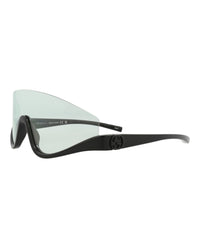 Gucci Gucci Womens Shield/Wrap Black Black Green Fashion Designer Eyewear
