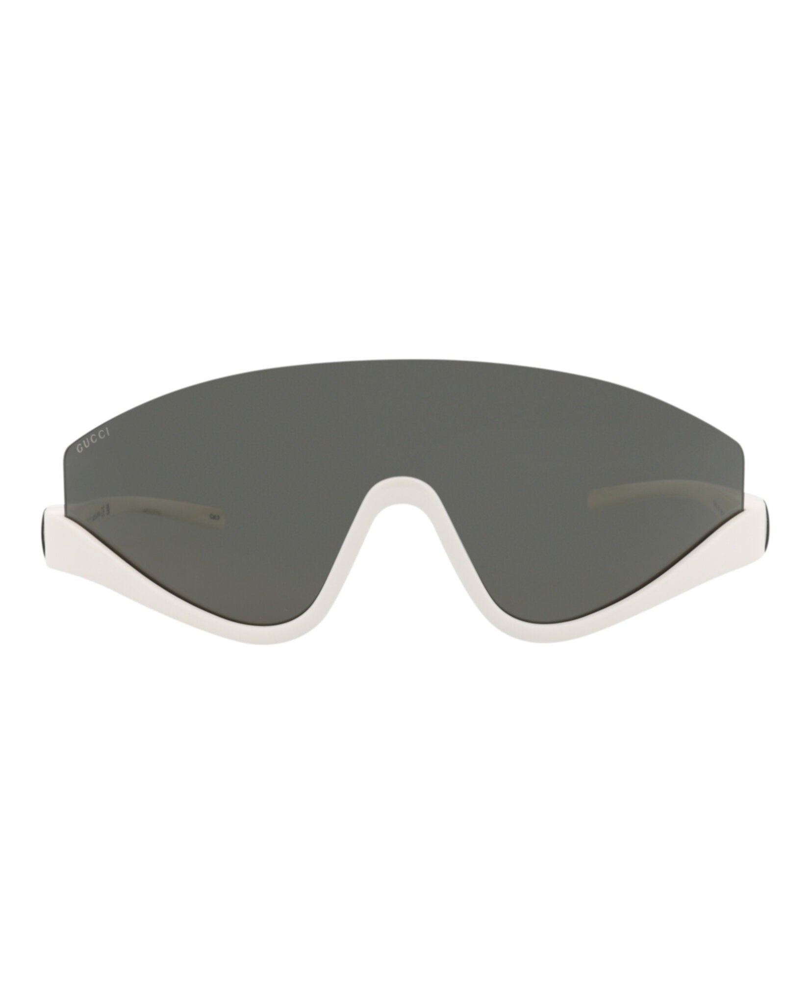 Gucci Womens Shield/Wrap White White Grey Fashion Designer Eyewear