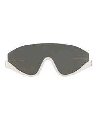 Gucci Womens Shield/Wrap White White Grey Fashion Designer Eyewear