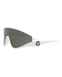 Gucci Womens Shield/Wrap White White Grey Fashion Designer Eyewear