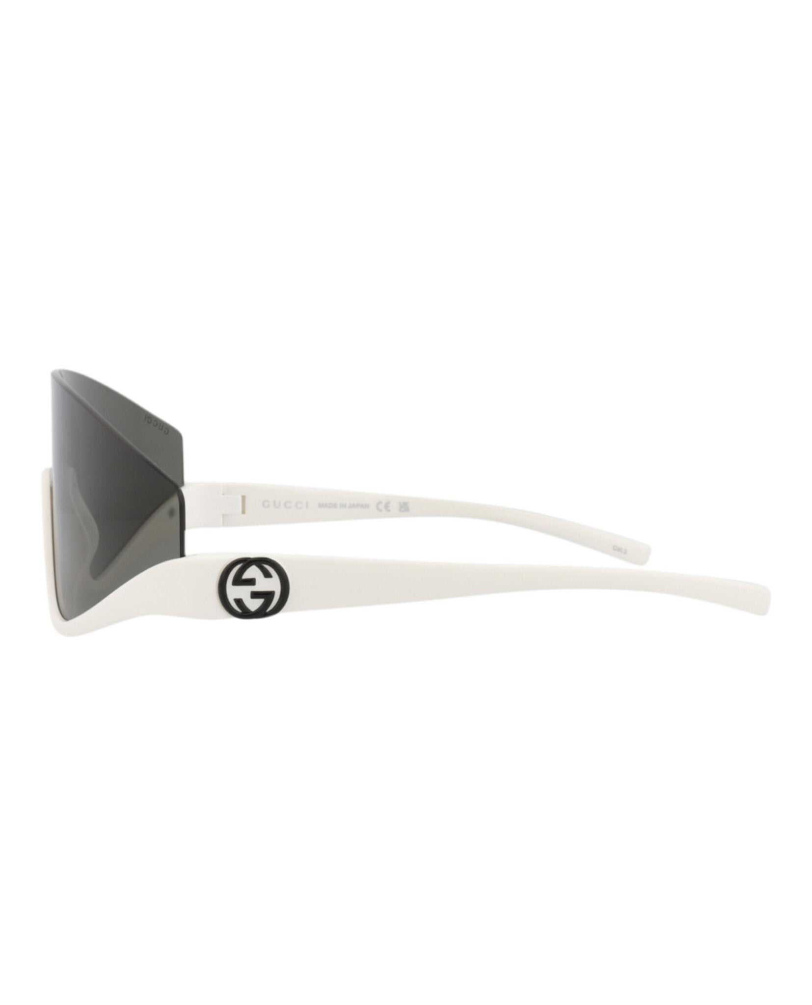 Gucci Womens Shield/Wrap White White Grey Fashion Designer Eyewear