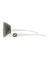 Gucci Womens Shield/Wrap White White Grey Fashion Designer Eyewear