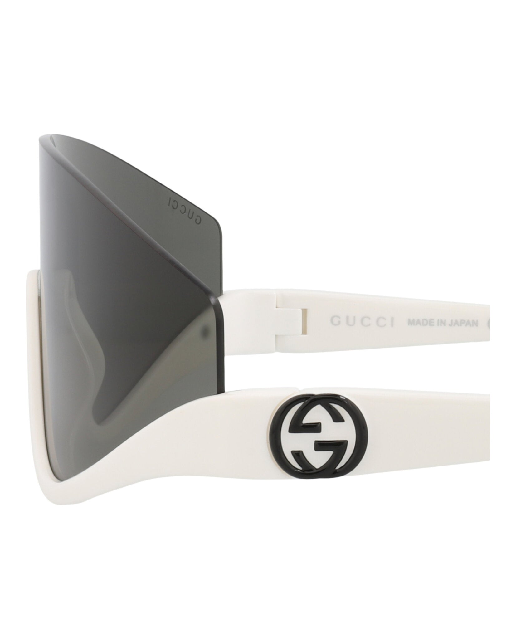 Gucci Womens Shield/Wrap White White Grey Fashion Designer Eyewear