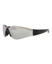 Gucci Womens Shield/Wrap Black Black Silver Fashion Designer Eyewear